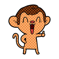 cartoon laughing monkey