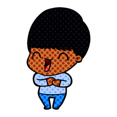 happy cartoon boy