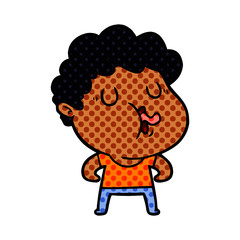 cartoon man pulling face