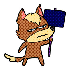 cartoon annoyed wolf