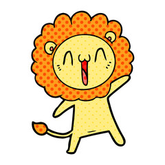 happy cartoon lion