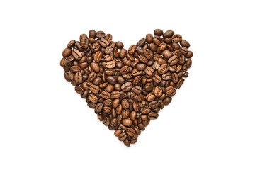 coffee heart on white background