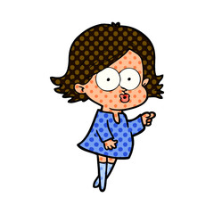 cartoon girl pouting