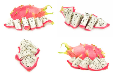 Group of pitaya on a white background