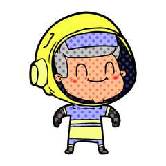 happy cartoon astronaut man