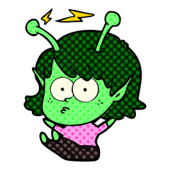 cartoon alien girl