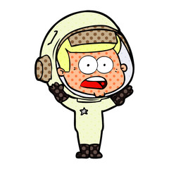 cartoon surprised astronaut