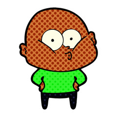 cartoon bald man staring
