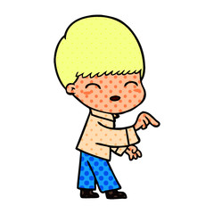 happy cartoon boy