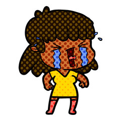 cartoon woman in tears