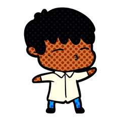 Obraz premium cartoon curious boy