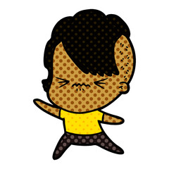 cartoon annoyed hipster girl