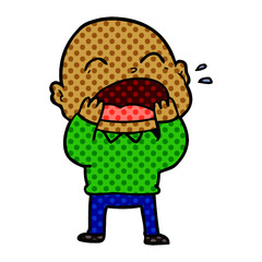 cartoon shouting bald man