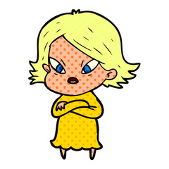 cartoon stressed woman