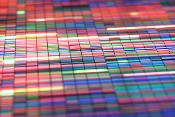 3D Illustration of a method of colored DNA sequencing. - obrazy, fototapety, plakaty
