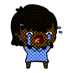 cartoon girl crying