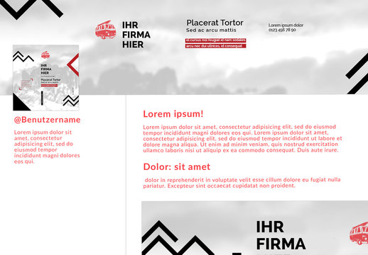 Eckiges Set f&uuml;r soziale Medien