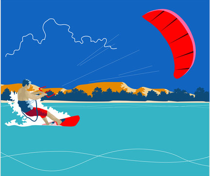 Kiteboarding background 