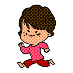 cartoon frustrated woman