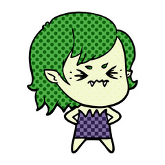 annoyed cartoon vampire girl