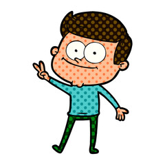 cartoon happy man