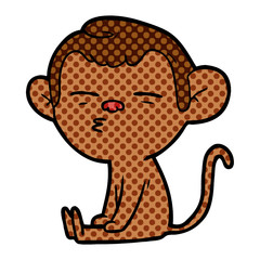 cartoon suspicious monkey