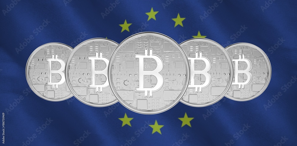 Poster composite image of bitcoin