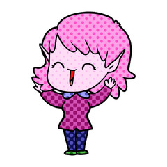 cartoon elf girl