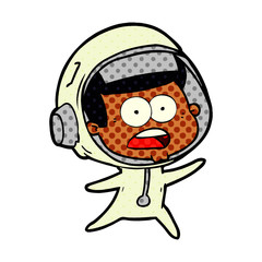cartoon surprised astronaut