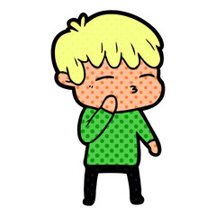 Obraz premium cartoon curious boy