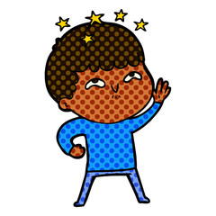 cartoon amazed boy