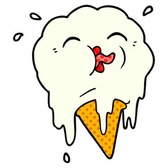 cartoon melting ice cream