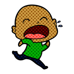 cartoon shouting bald man