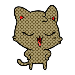 happy cartoon cat