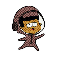 cartoon tired astronaut