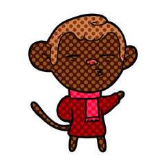 cartoon suspicious monkey