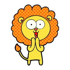 happy cartoon lion