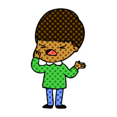 cartoon stressed man