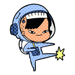 cartoon astronaut woman