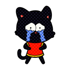 cartoon crying cat