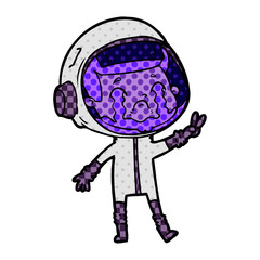 cartoon crying astronaut