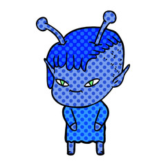 cute cartoon alien girl