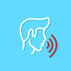 vector flat image, human head icon