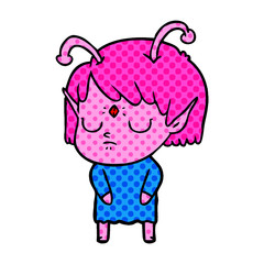 cartoon alien girl