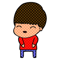 happy cartoon boy