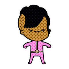 Obraz premium annoyed girl in futuristic clothes