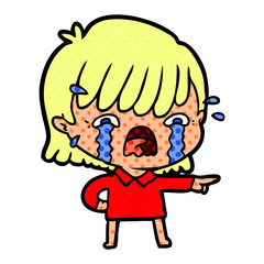 cartoon girl crying