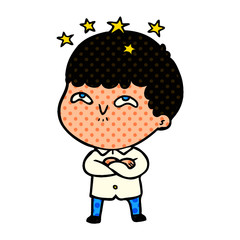 cartoon amazed boy