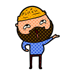 cartoon happy bearded man