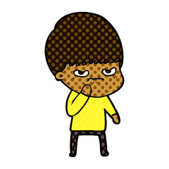 angry cartoon boy